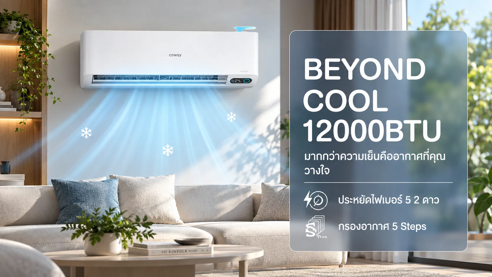 ภาพแนะนำรายละเอียดและจุดเด่นของ Beyond Cool 12,000 BTU
